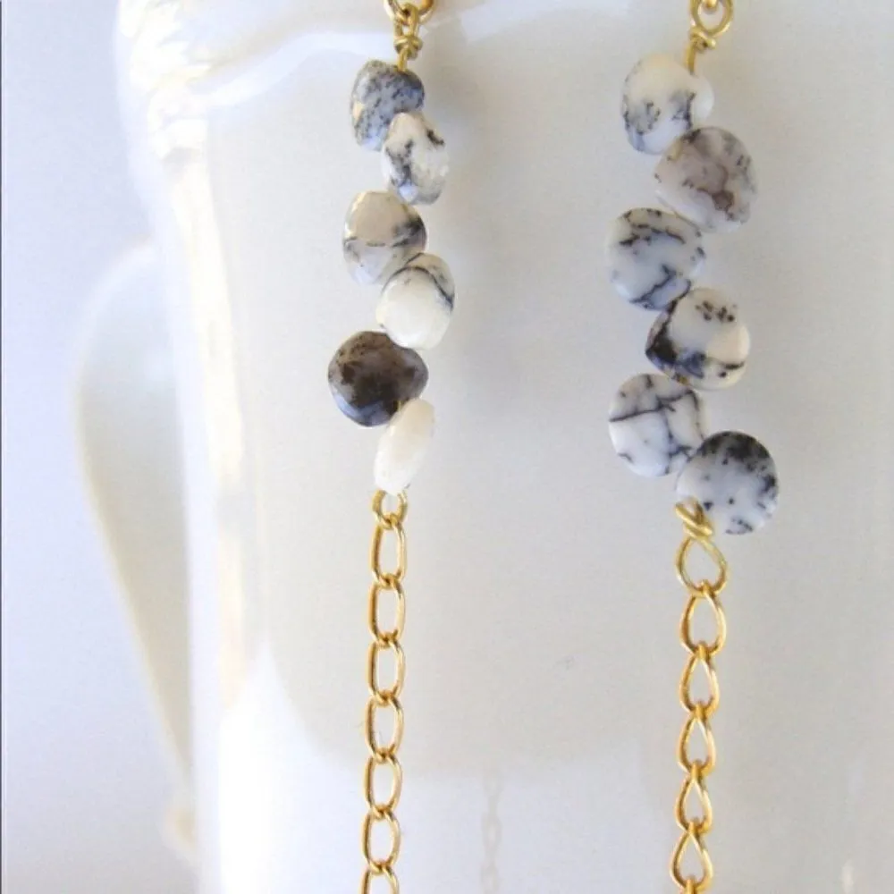 Custom Made 𝅺 long dangle gold feather earrings - Image 2