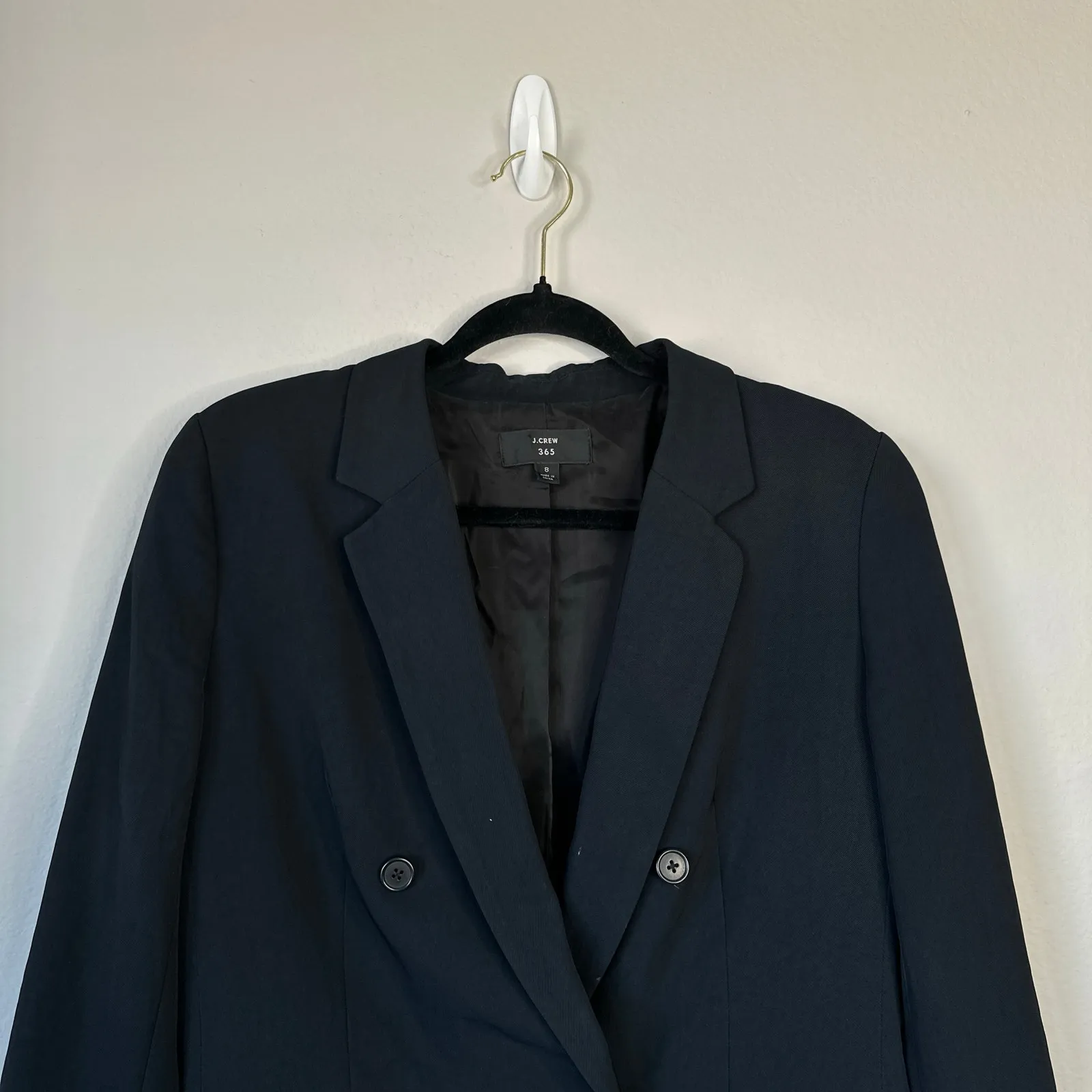 J. CREW 365 Double Breast Blazer Japanese Weave Jacket Work Career Black Size 8 - Image 5