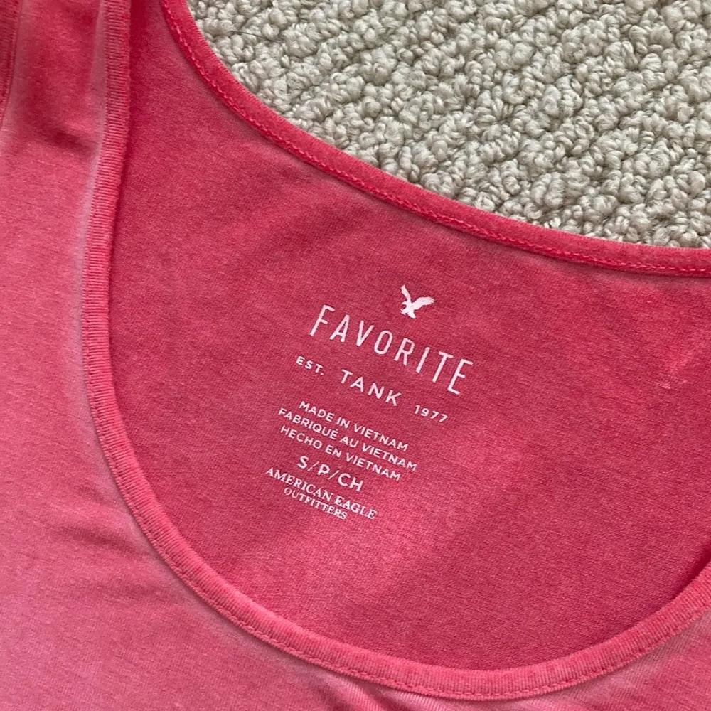 American Eagle Favorite Tank Top Casual Shirt Coral Tie Dye Style Small Soft EUC - Image 2