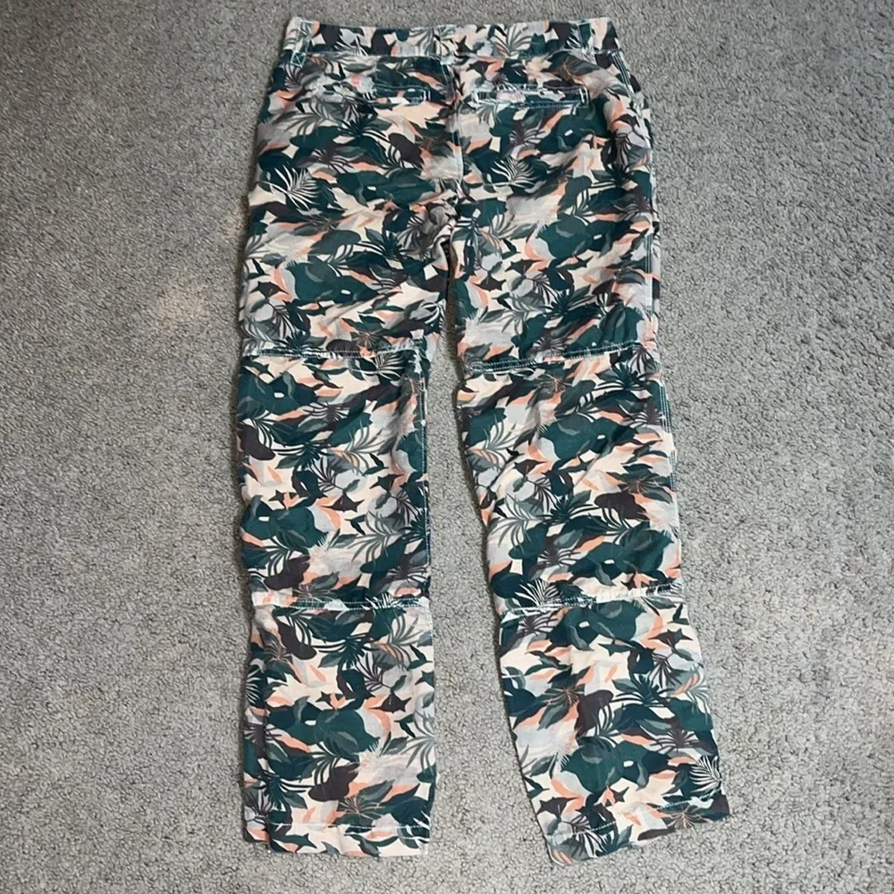 Sundance Lagoon Camo Linen Blend Convertible Cargo High Rise Ankle Pant Green 6 - Image 6
