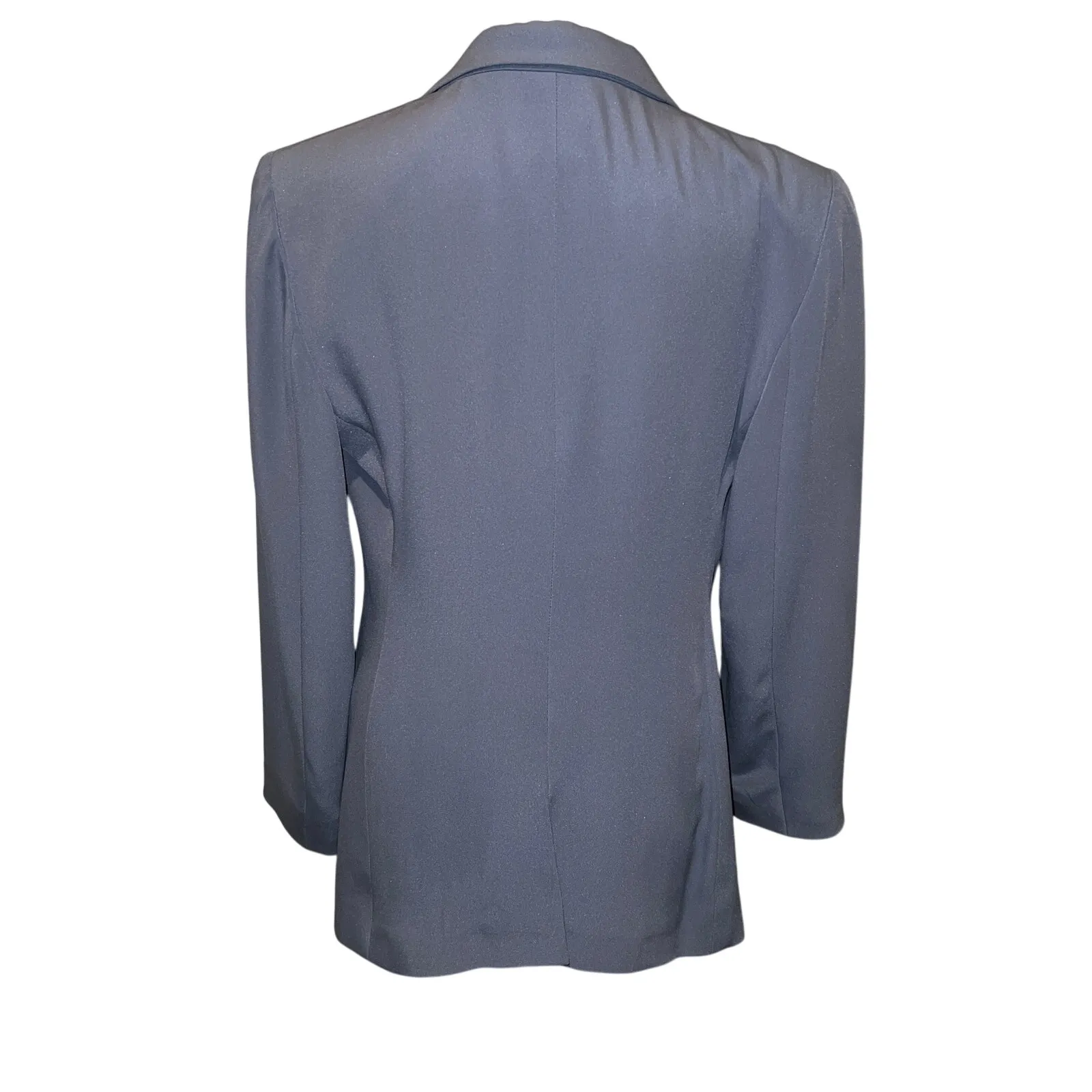 Armani Collezione Silk Blend English Blue Single Breasted Blazer Size 10 - Image 5