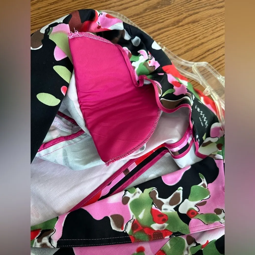 Insight Floral Print Single Button Peplum Style Blazer Size 6 Office Career Pink - Image 8