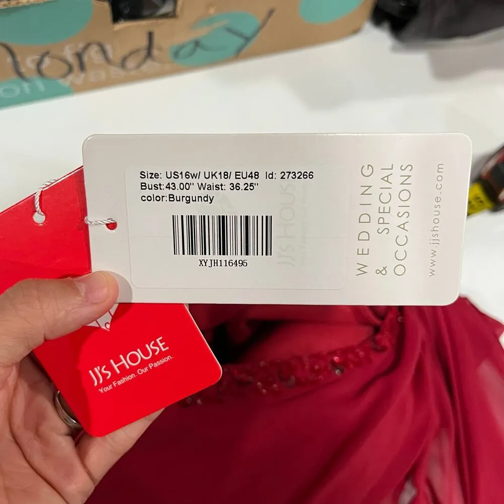 New! JJ’s House A-line Scoop Tea-Length Chiffon Mother of the Bride Dress 16W - Image 6