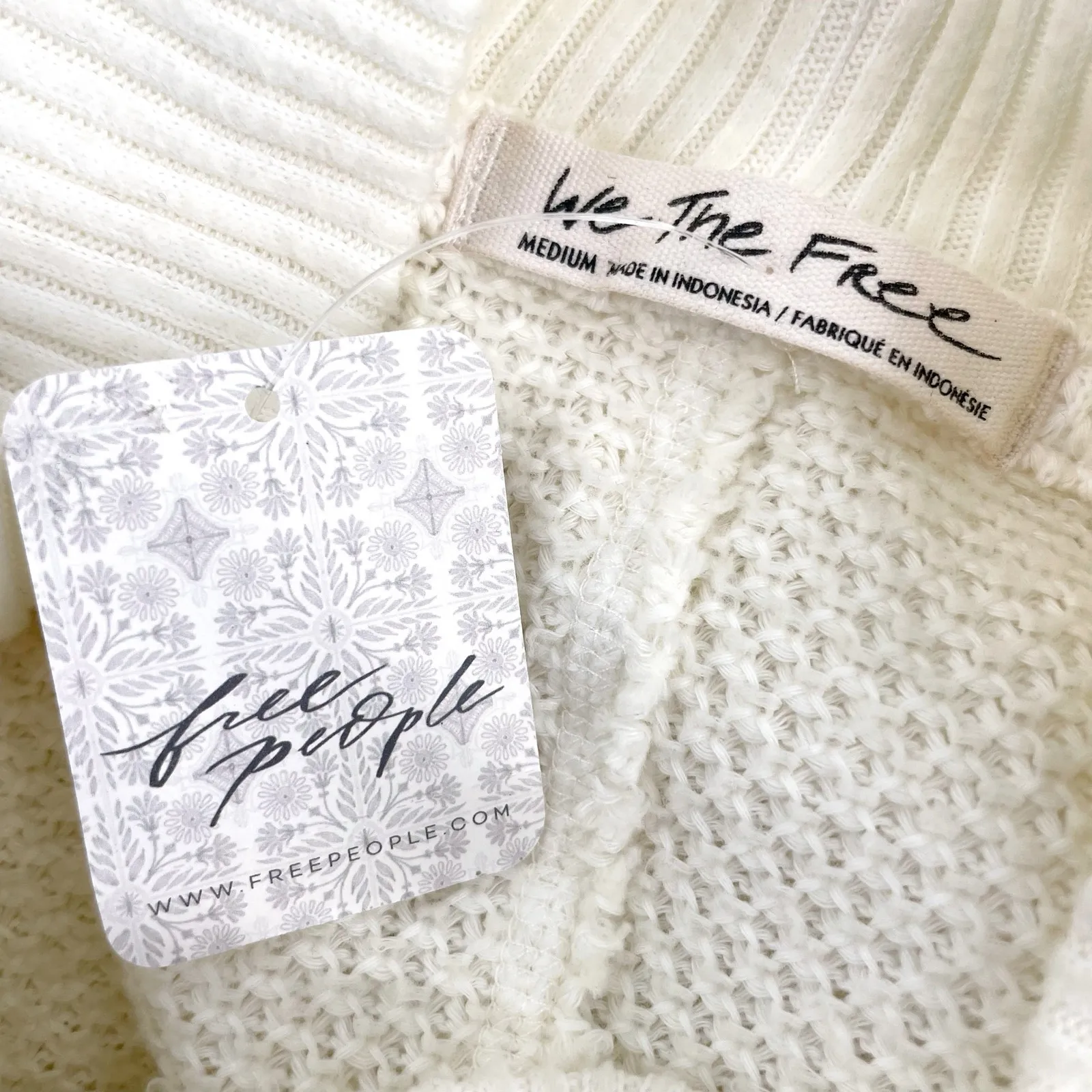 Free People Oversized Cozy Sweater Frenchnilla Cream She’s A Keeper Size M - Image 8