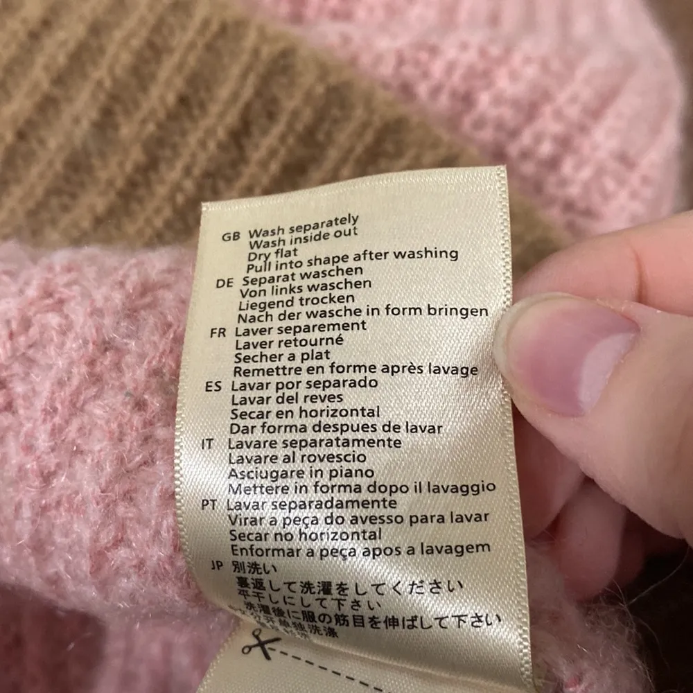 Scotch & Soda OK Bye Selina mohair blend colorblock high neck fuzzy sweater XS - Image 16