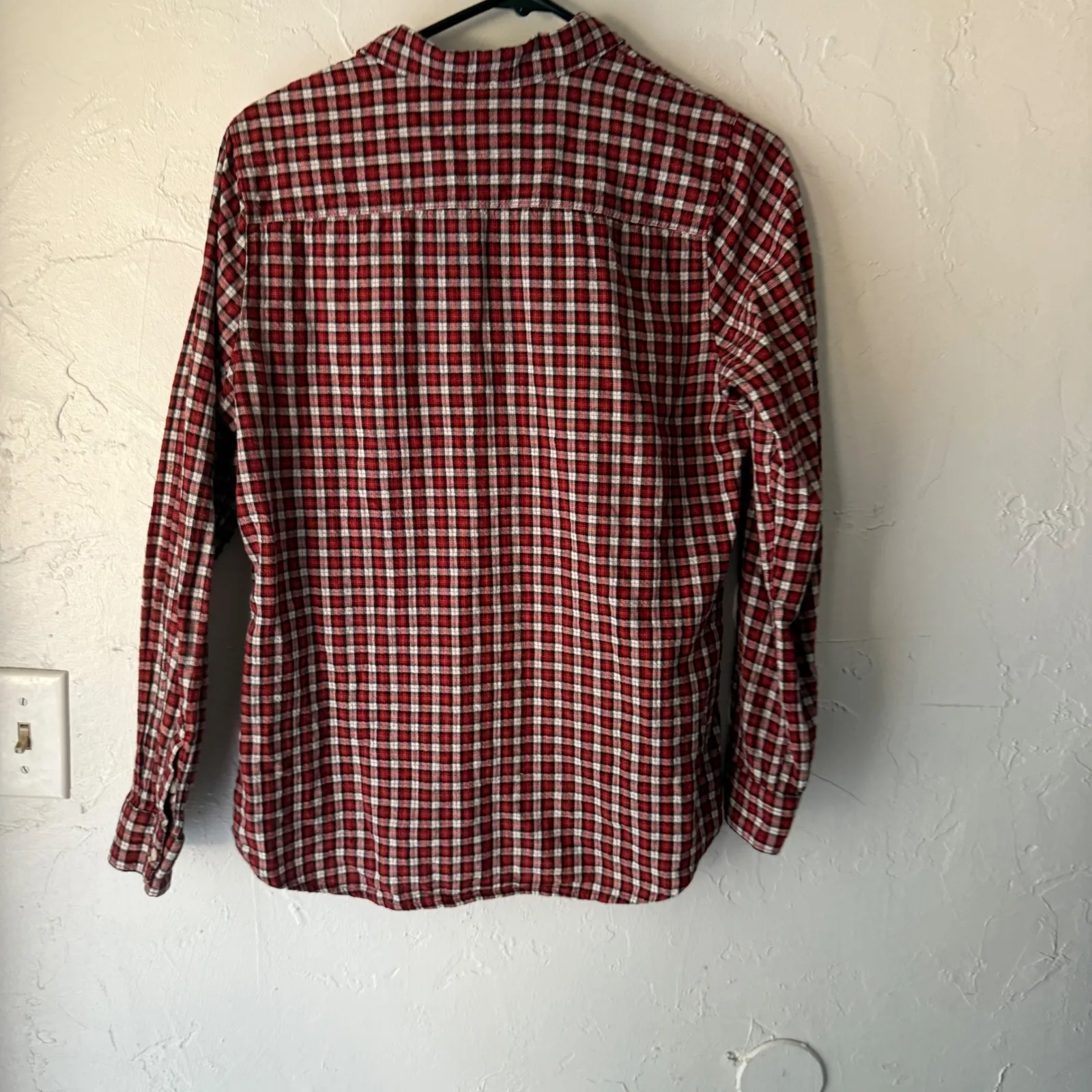 Eddie Bauer Plaid Long Sleeve Button Down Shirt Red Med Cabin Outdoor Lumberjane - Image 4