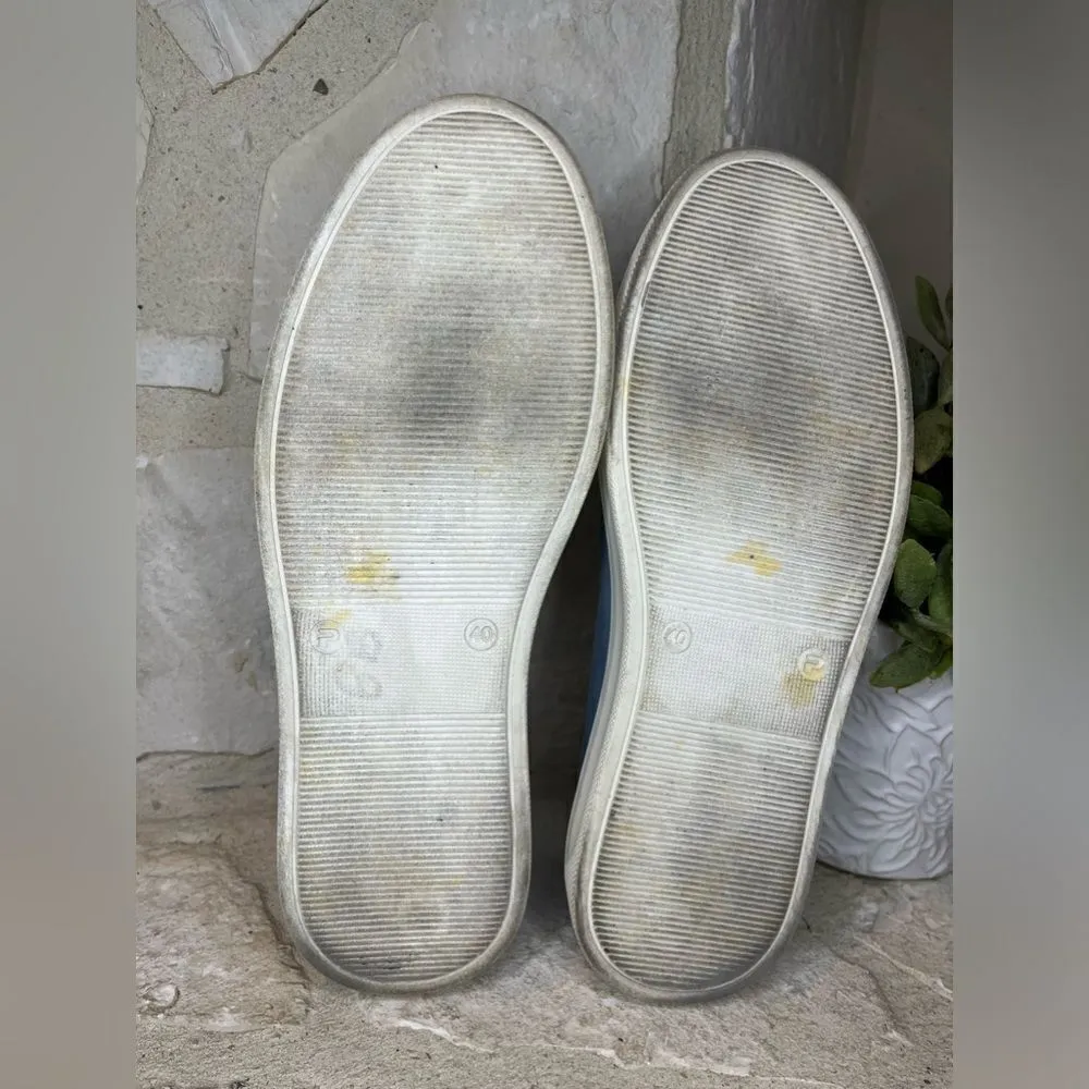 Carmela powder blue leather moccasins sz 40 - Image 7