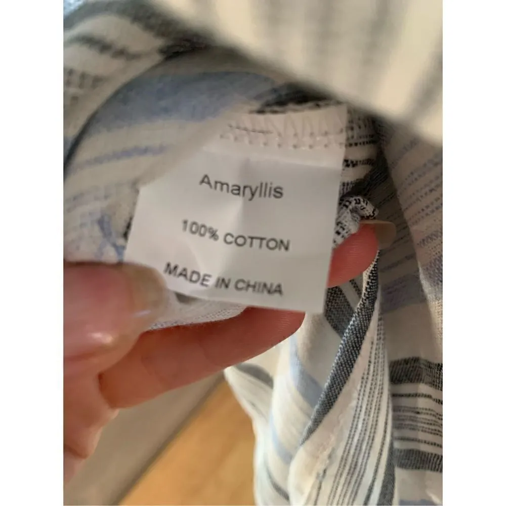 Stripe beach dress 100% cotton White Size M - Image 5