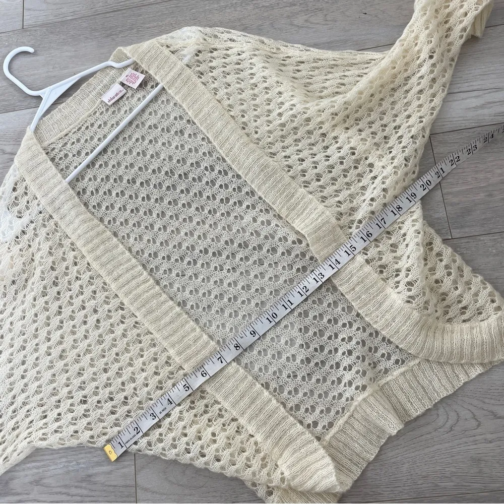 Xhilaration Vintage Caridgan ramie mohair womens Cream (xlarge) loose knit open - Image 3