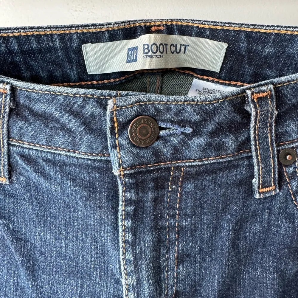 Vintage GAP Stretch Bootcut Mid Rise Classic Dark Rinse Denim Jeans Size 6 - Image 4