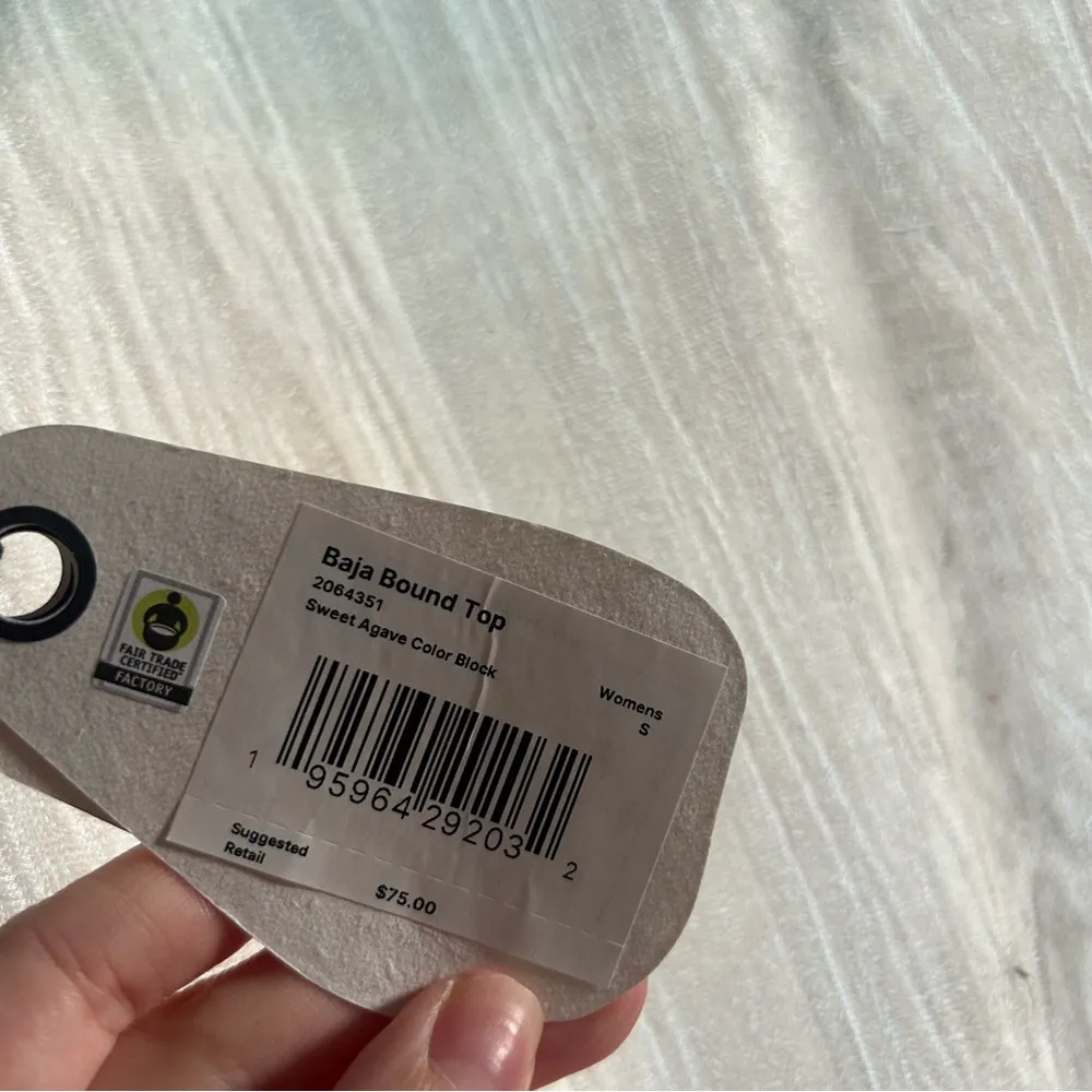 Prana Baja Bound Top Bikini Swim Sweet Agave Color Block Bathing Suit NWT Size S - Image 3