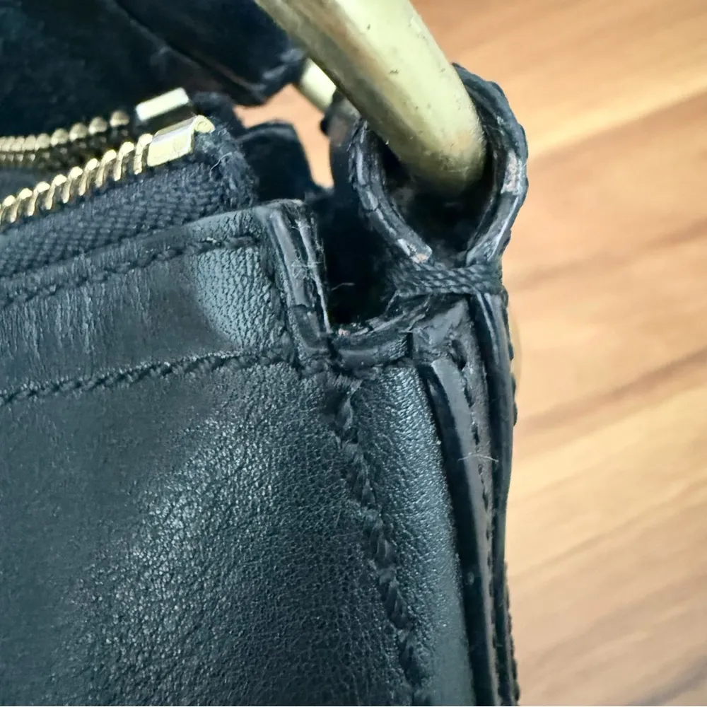 Vintage Y2K COACH F11838 Black Soft Pebbled Leather Hobo Shoulder Bag - Image 14