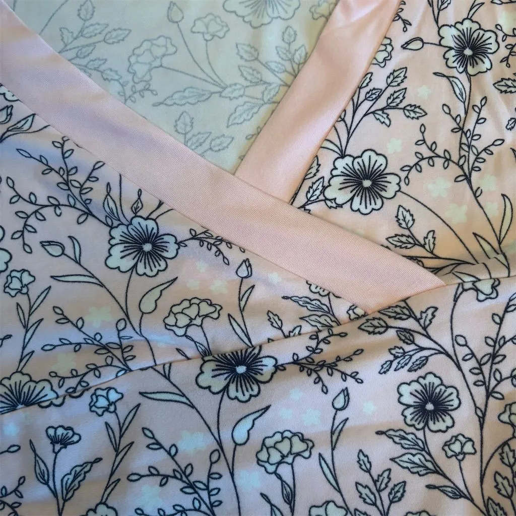 Badgley Mischka Women's Floral Pajama pant Set Pink Short Sleeve Size S - Image 5