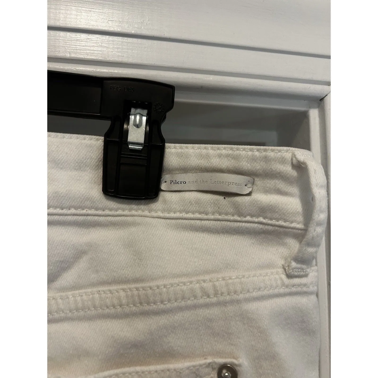 Pilcro And The Letterpress Anthropologie Jeans Women’s 32 White High Rise Slim - Image 10