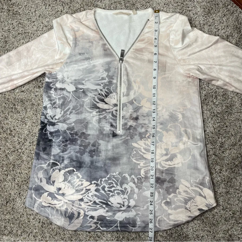Soft Surroundings Corrina Half Zip Floral Long Sleeve Tunic Top Blouse Small S - Image 8