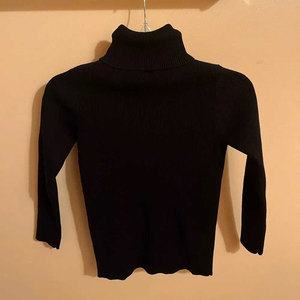 Pomander Place  Arlo Ribbed Turtleneck in Black - Image 5