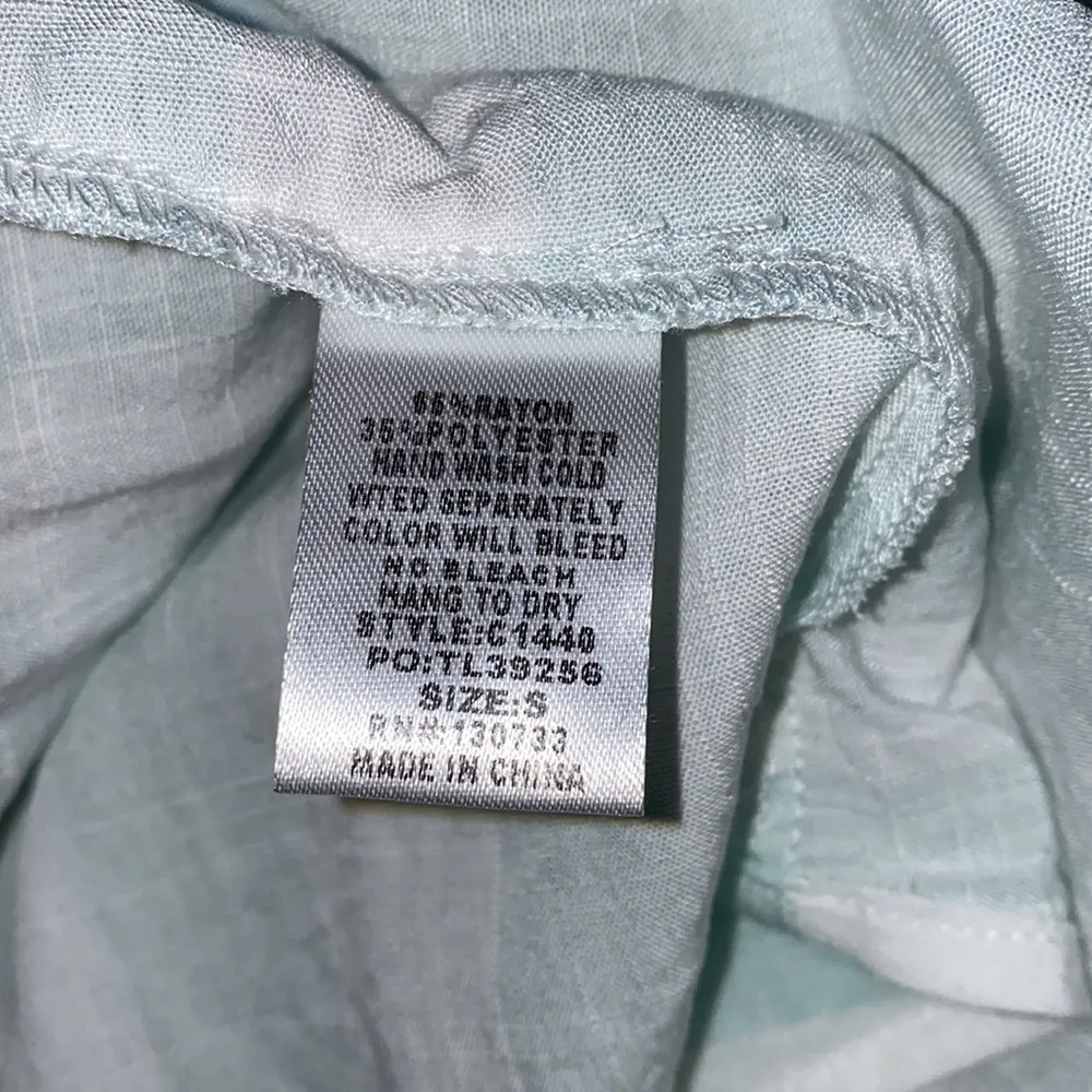 Umgee small women’s mint white striped open front tie closure drape cardigan - Image 5