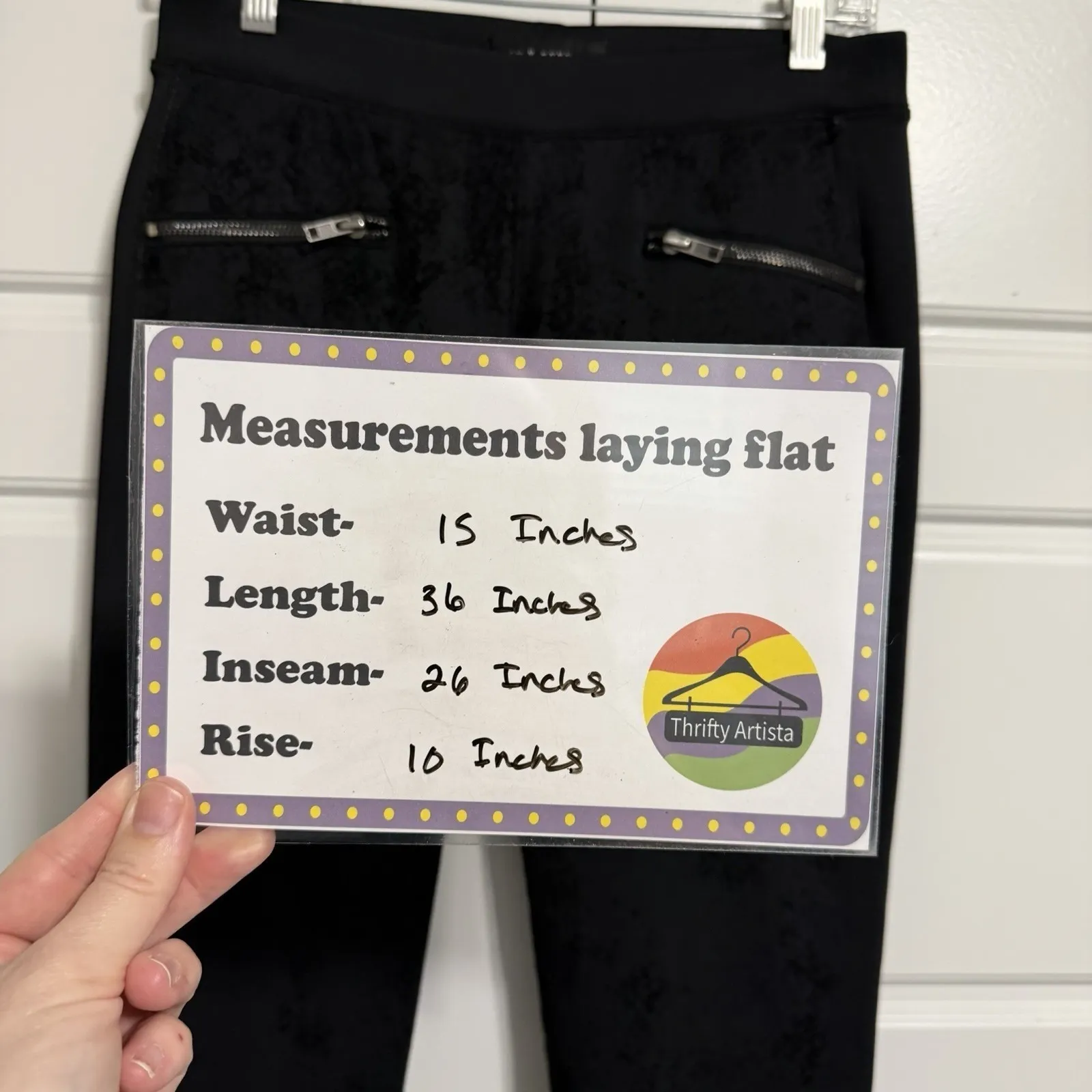 Rock & Republic Black Textured Zipper Pocket Skinny Pants Women's Size Medium - Image 2