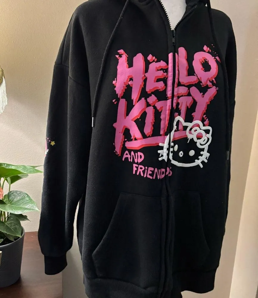 Hello Kitty Black and Pink Forever 21 Hoodie Size M - Image 3