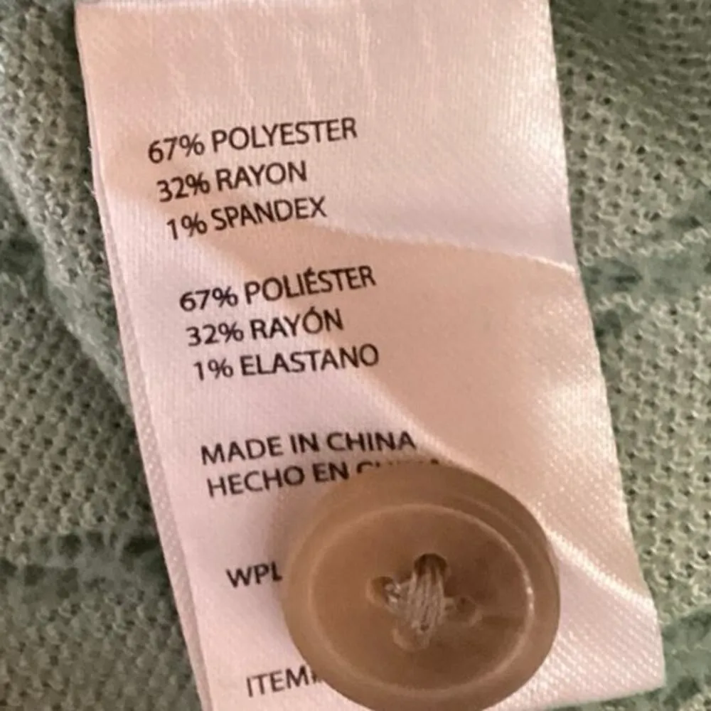 Weatherproof Vintage Green V Neck Short Sleeve Tie Hem Button Up Blouse Top Sz M - Image 4