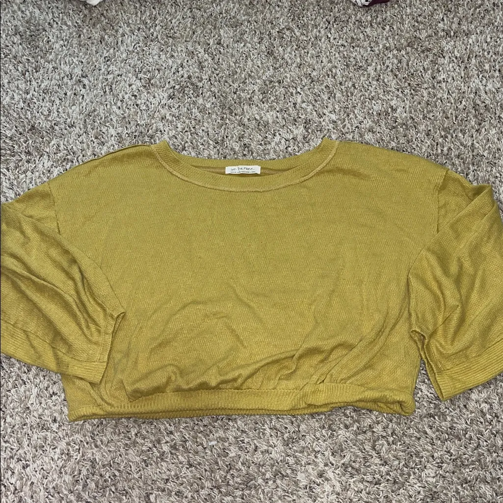 We The Free Oversized Bubble Crop Pullover light Sweater Medium Free People - Image 9