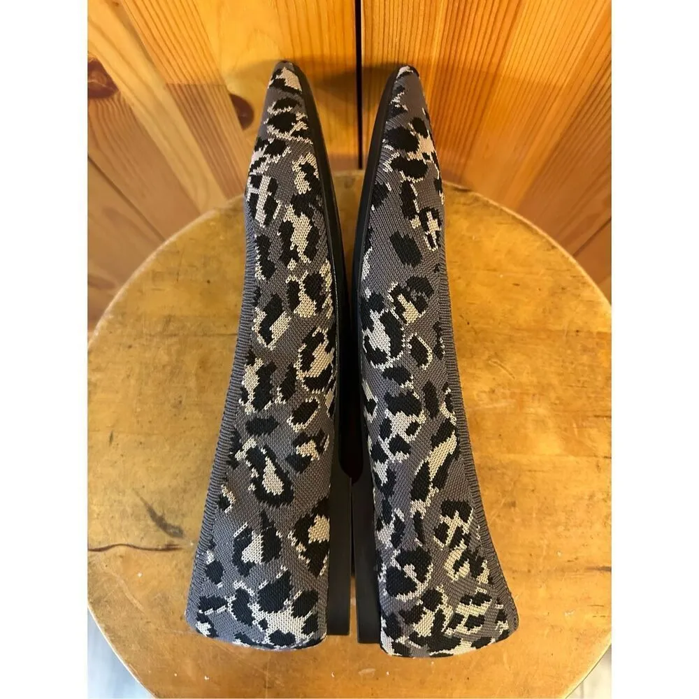 Alfani Step N Flex Knit Flats Black Gray Animal Print Slip On Shoes Size 8M - Image 6