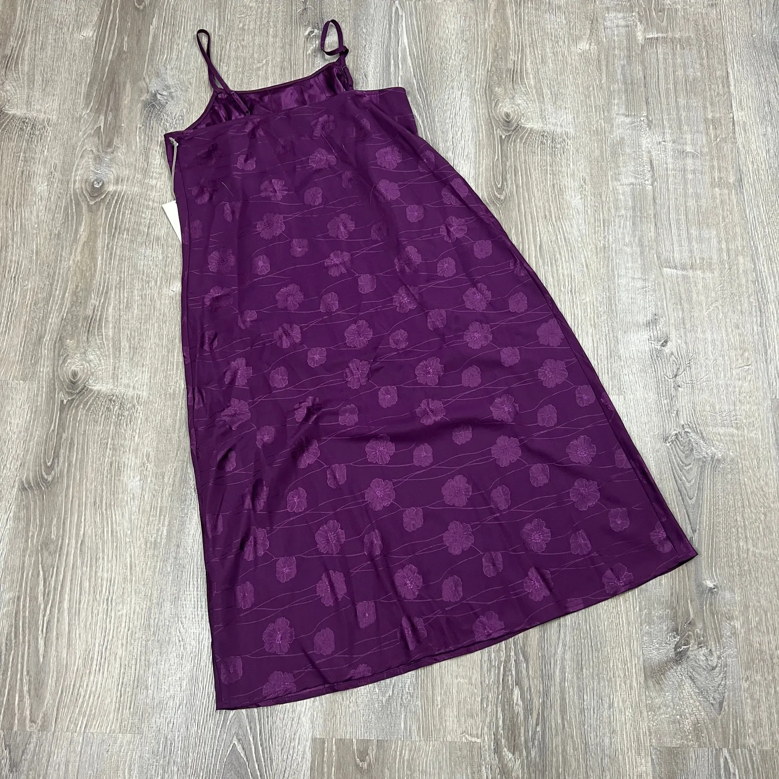 A New Day Women's Purple Print Jacquard Slip Dress - Size Medium - NWT - Image 6