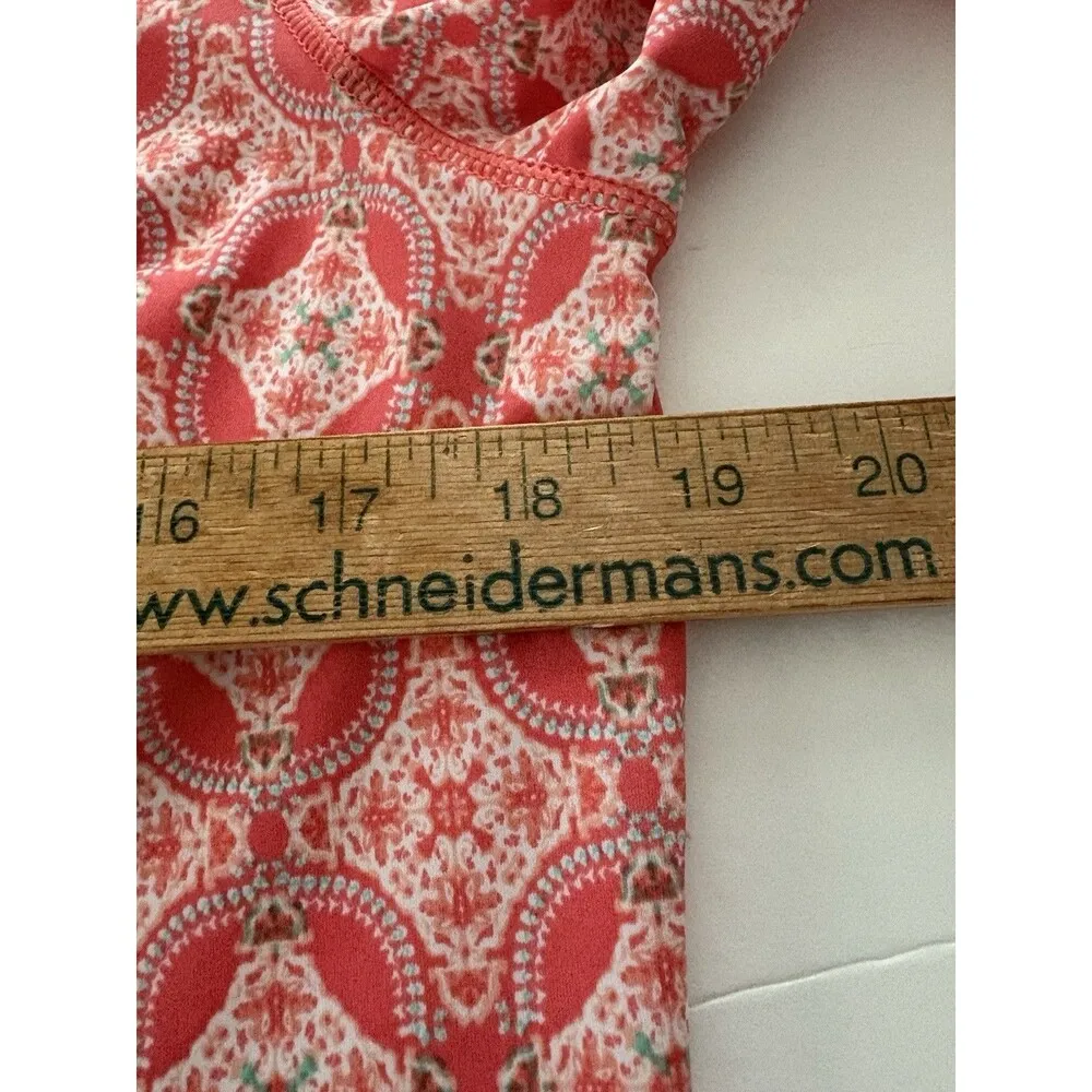 Cabana Life Tunic Dress Size L Peach Turquoise Beach Resort Shift Midi UPF 50+ Orange Size L - Image 7