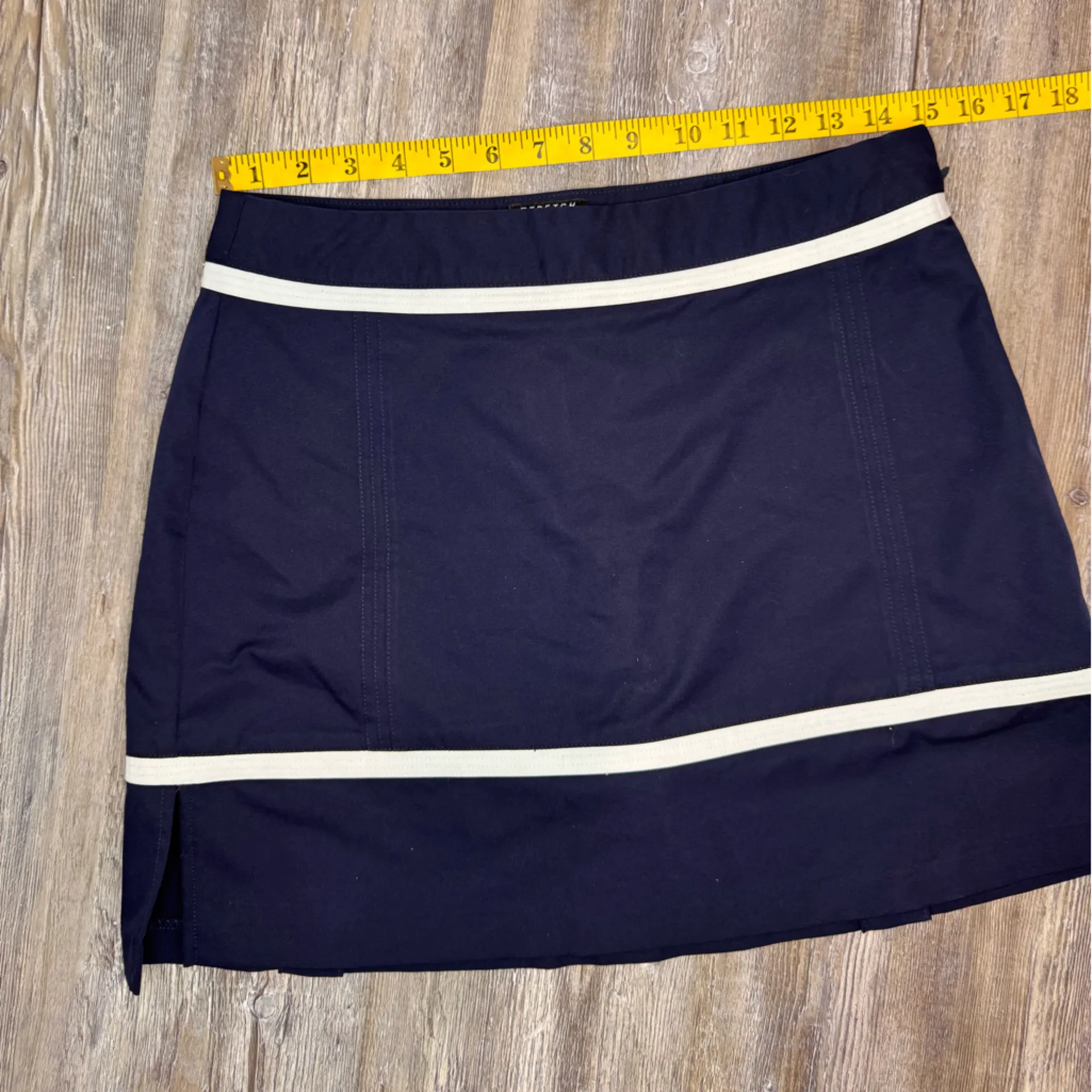 Adidas Womens Skort Skirt Navy Blue White Stretch Clima Cool Tennis Golf Size 4 - Image 8