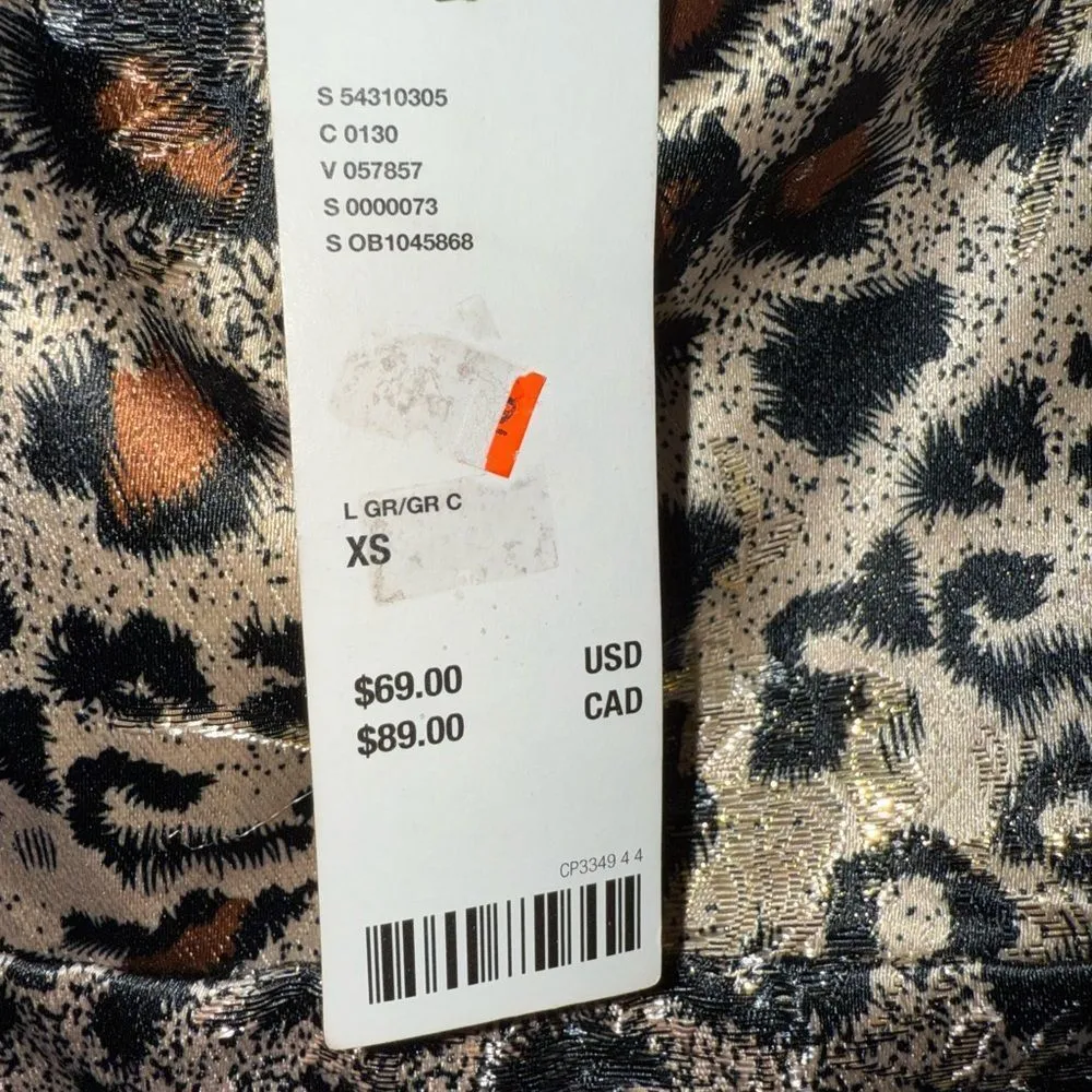 Urban Outfitters Spaghetti Strap Bodycon Slit Leopard Dress XS NEW #719 - Image 10