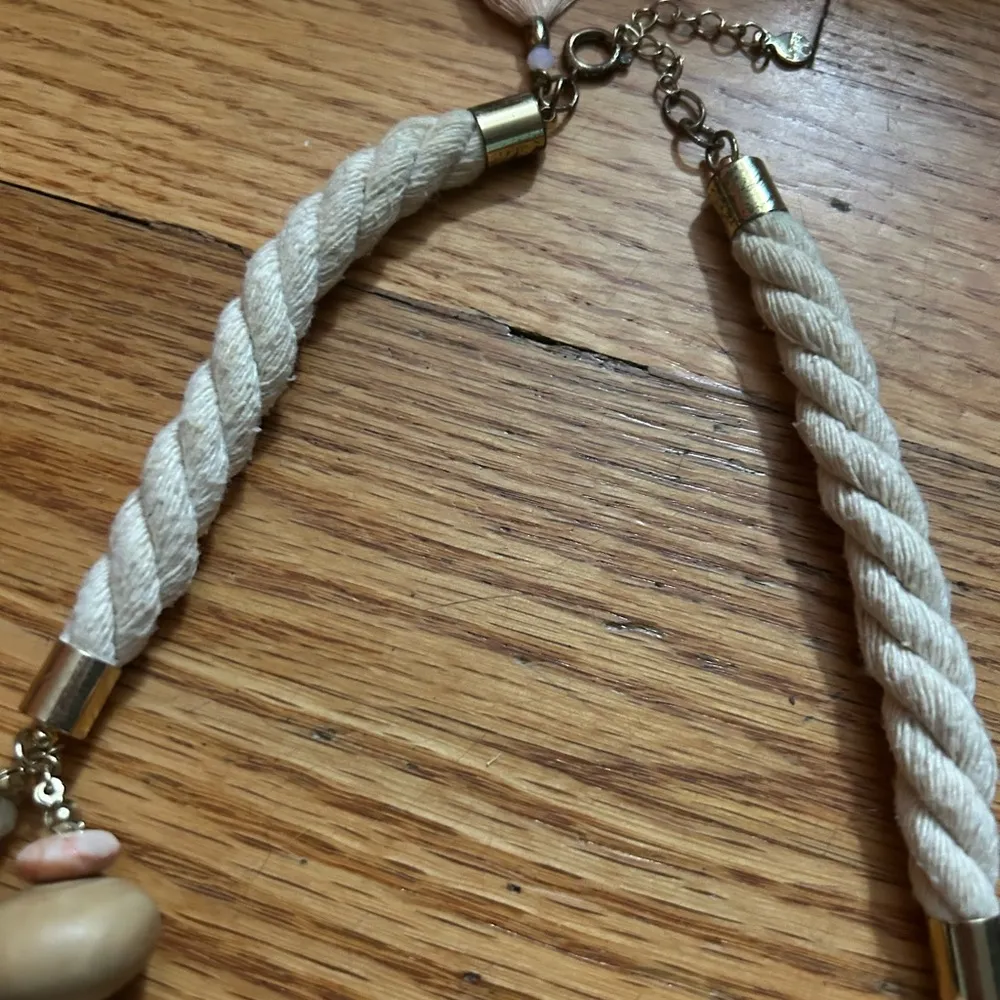 Ann Taylor Loft Elegant Cream and Brown Beaded Necklace - Image 5
