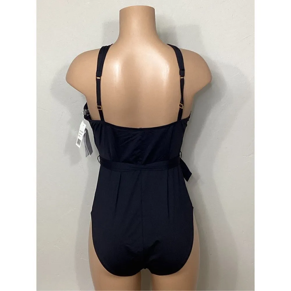 New. La Blanca black swimsuit with tie. Retails $149. Size 14 - Image 6