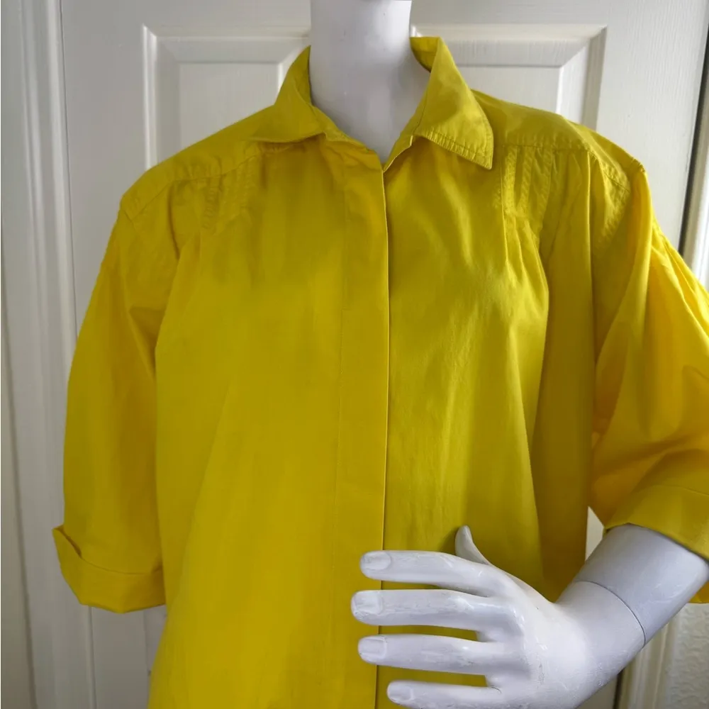 Evan Picone Large Vintage Oversized Midi Button Up Front Shift Dress S 18 - Image 7