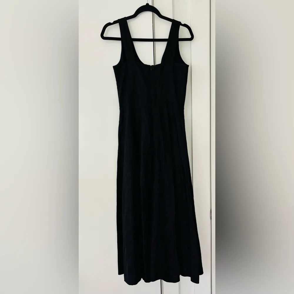 VTG Andrea Jovine Black Linen A-Line Midi dress size 8 - Image 5
