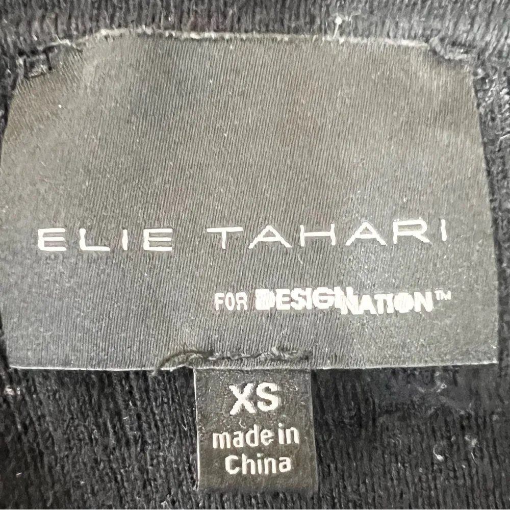 Ellie Tahari Black Textured Knit Long Cardigan Sweater Size XS - Image 14