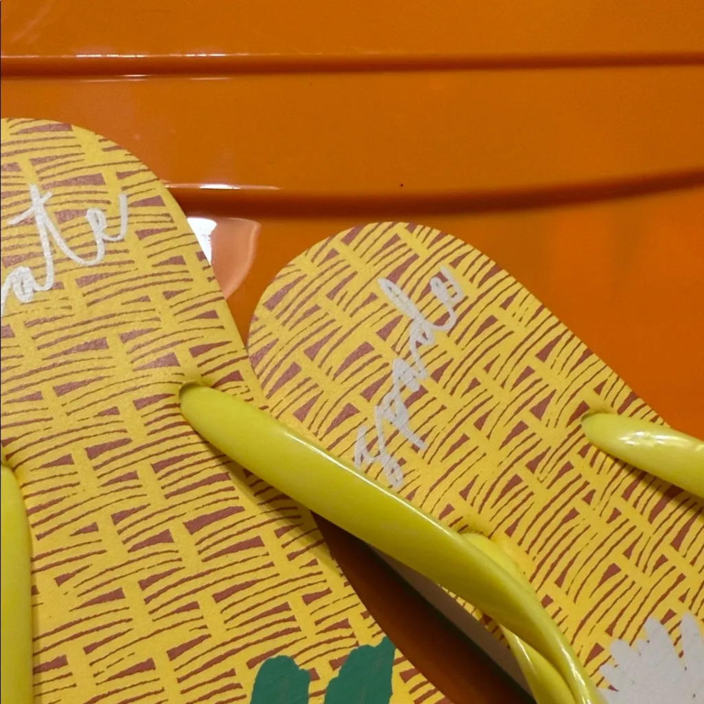 Kate Spade Yellow Daisy Flip Flops - Image 3