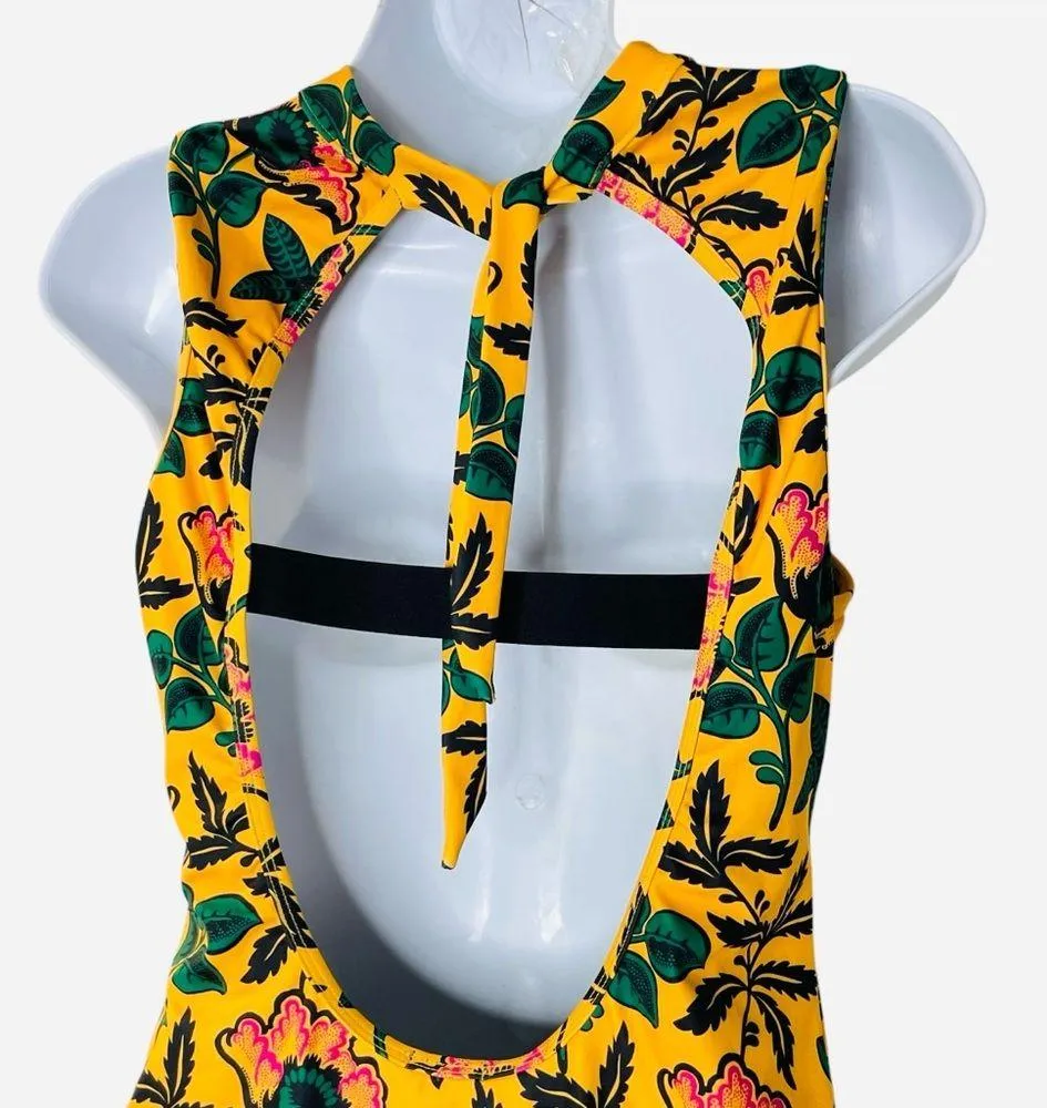 Scotch & Soda Floral Yellow Mock Neck One piece Swimsuit bathing suit size M - Image 9