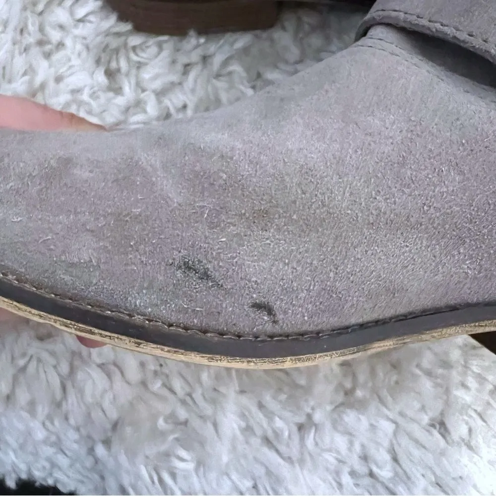 Steve Madden Haggle Women's Boots Engineer Ankle Boot Buckle Suede Gray Size 9 - Image 7