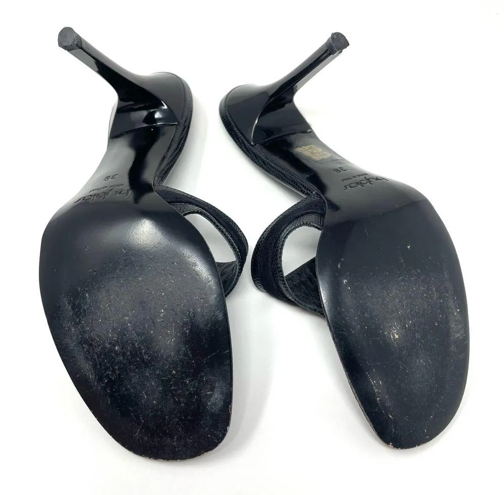 BYBLOS black leather heel slides, made in Italy, size 38 - Image 12