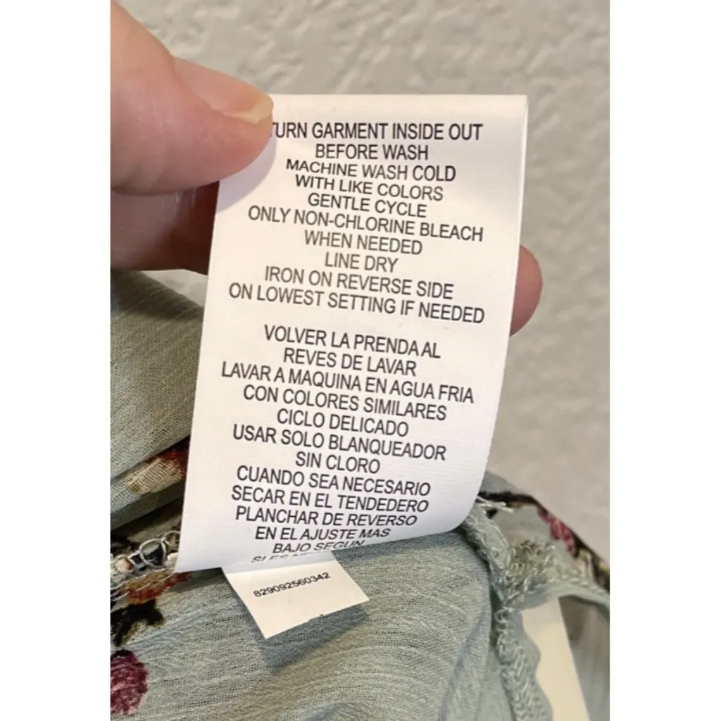 Rewind XXL Sheer Sage Green Floral Kimono Cardigan Crochet Trim‎ Boho Beach NEW - Image 8