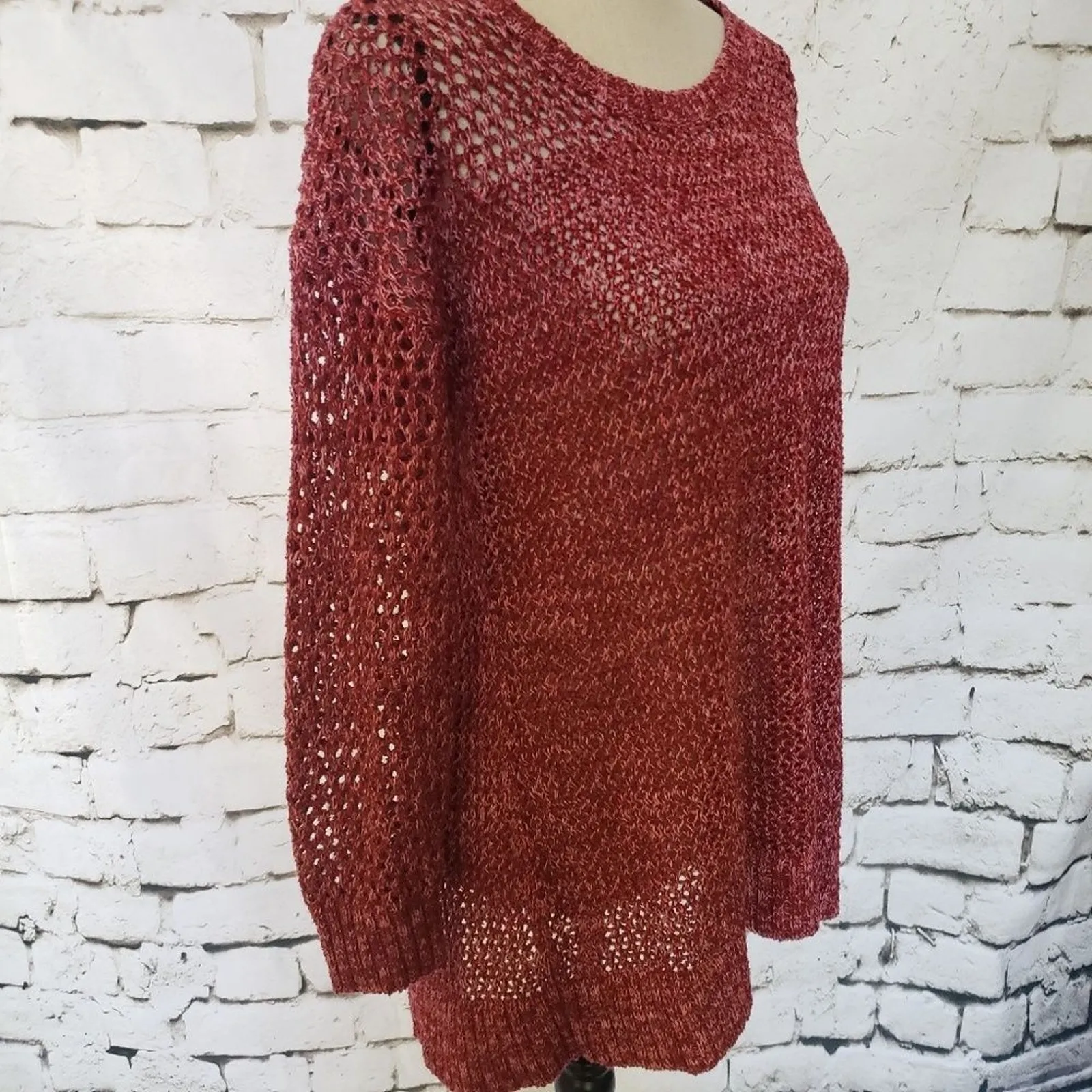 Y2K Lucky Brand Boho Womens Sweater Sz Small Open Back Festival Hippie Grunge - Image 3