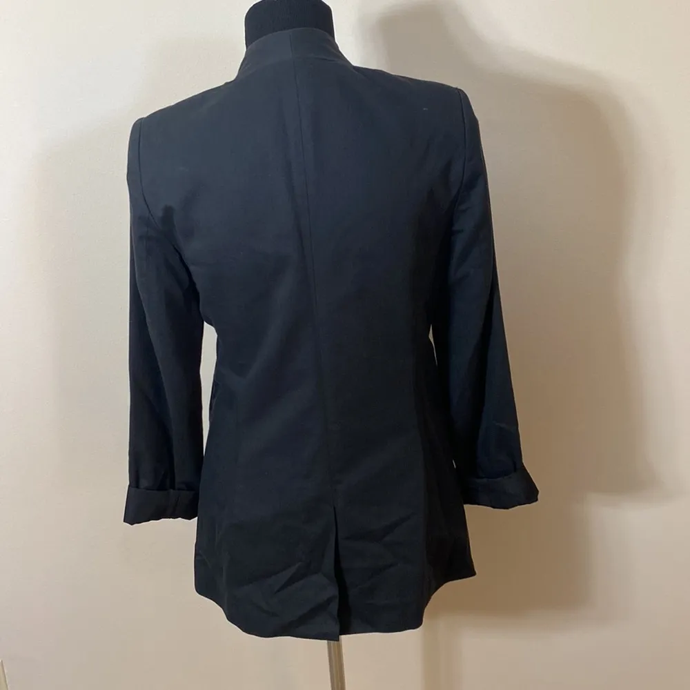 Black cotton boyfriend blazer - Image 2