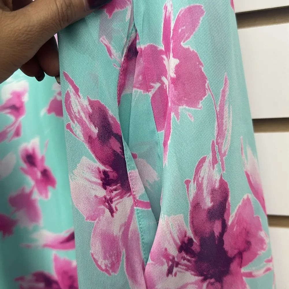 MINT FLORAL HALTER NECK SHORT DRESS Sz One Size - Image 4