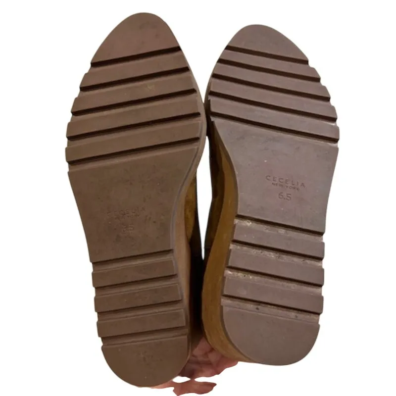 CECELIA NEW YORK Women's Suede Chelsea Boots Sz 6.5 Tan Wedge Booties Gemma Gwen - Image 5