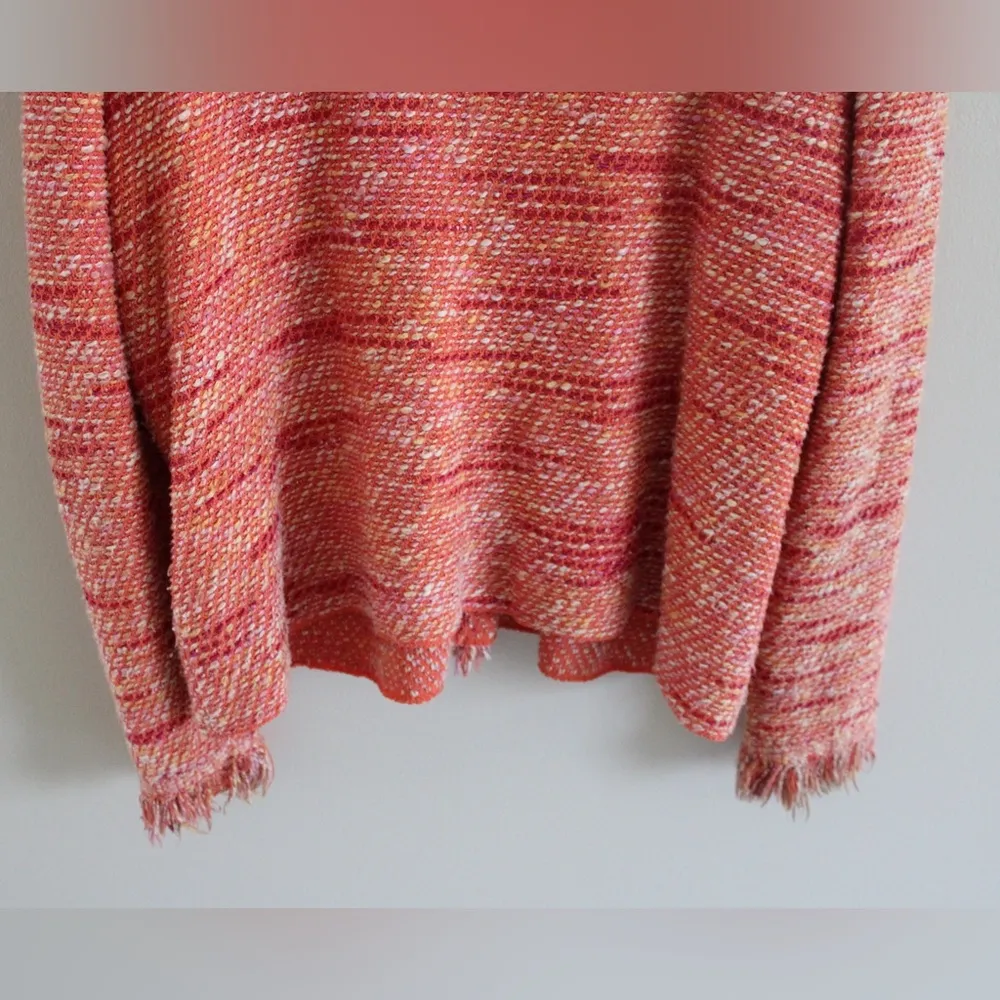 St. John Sport Orange Zip Up Fringe Cardigan Size XL - Image 7