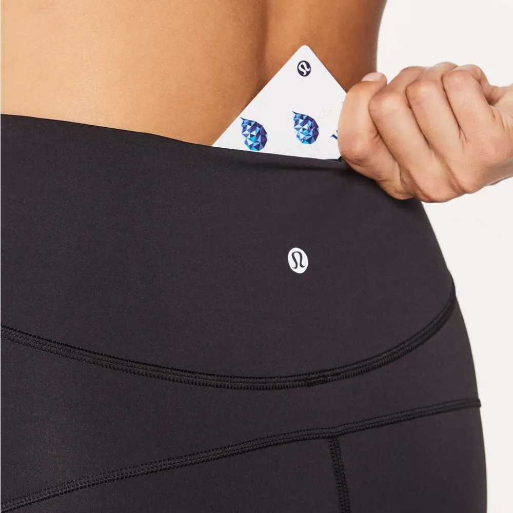 Lululemon In Movement Crop *Everlux 19" Black (First Release) sz 6 - Image 5