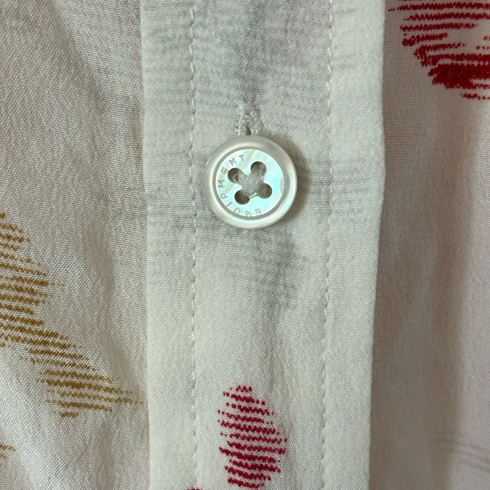 Equipment femme silk floral button down short sleeve top Sz XS - Image 9