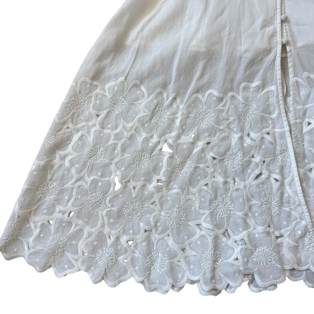 Veronica Beard Hope Eyelet Maxi Dress White Floral - Image 8