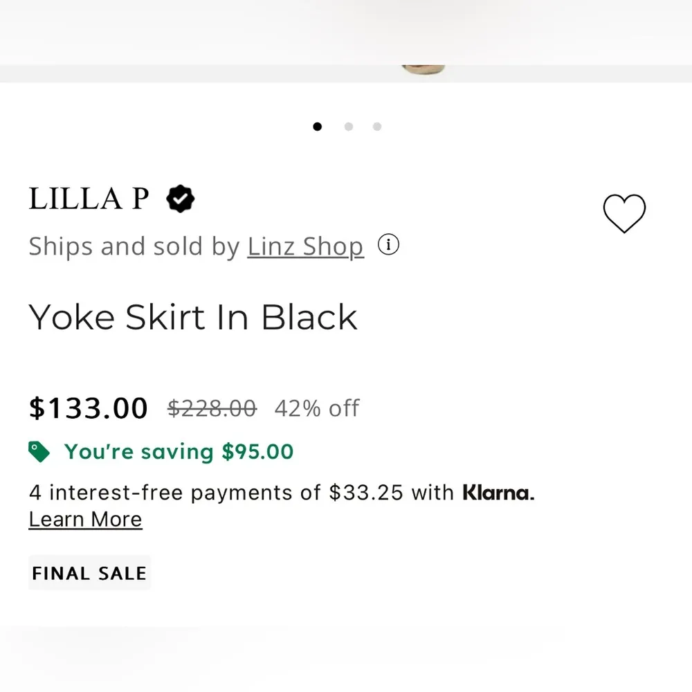 Lilla P Yoke Cotton Skirt Black - Image 3