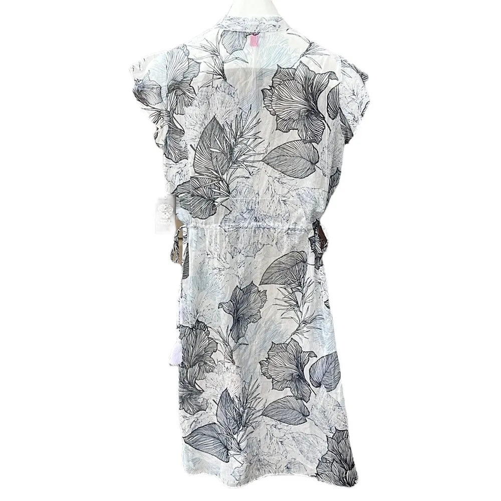 Vince Camuto Amalfi Breeze Womens Sheer Floral Print Tunic Top - Image 8
